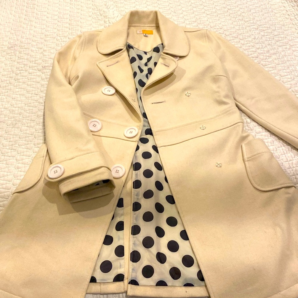 Cream Size Small Tulle Peacoat